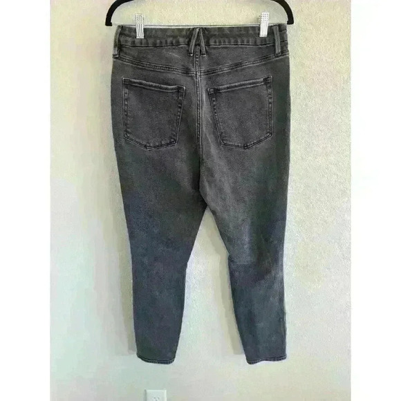 GOOD AMERICAN Good Curve Straight Jeans Black High Waist Size 10/32 - Picture 2 of 5